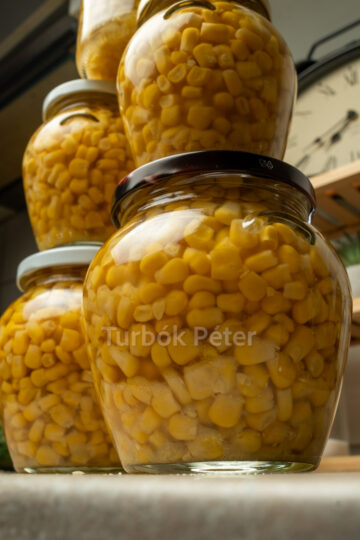 Egész szemű csemegekukorica tartósítószer nélkül, befőttesüvegekben